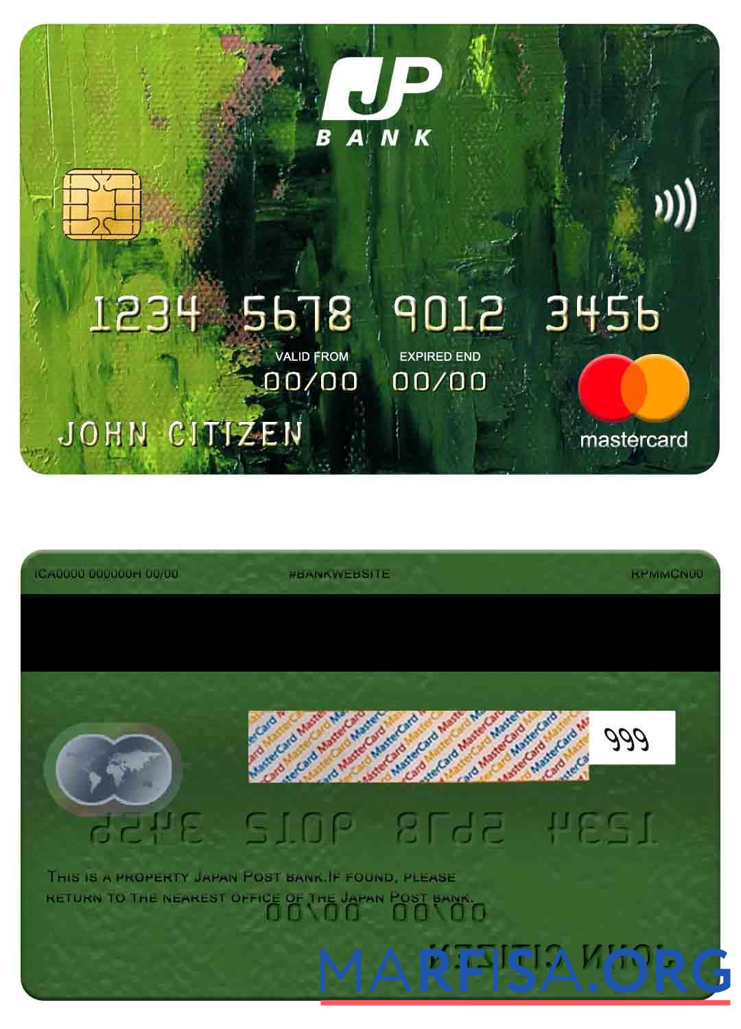 Downloadable Japan Post bank mastercard example